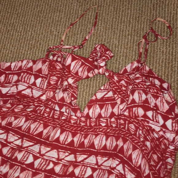 Red Patterned Mini Dress - Picture 2 of 5